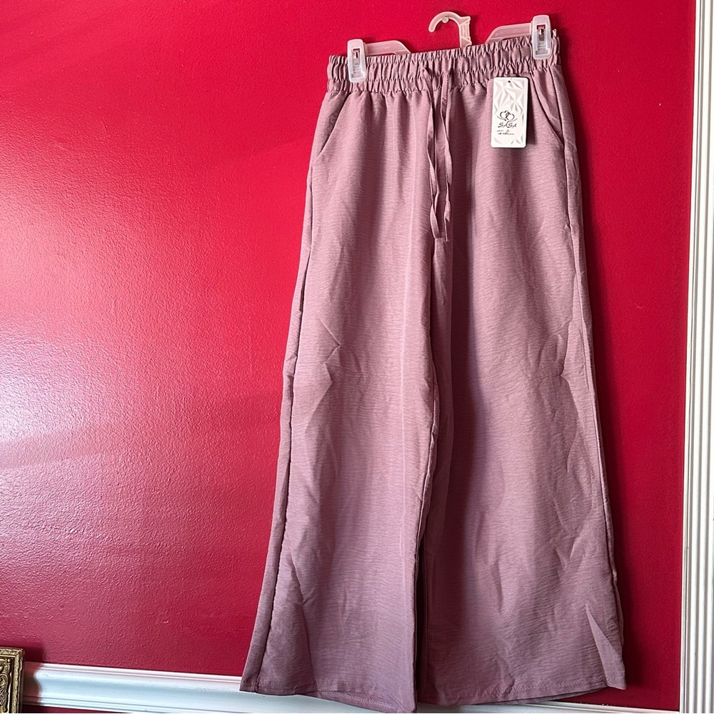 Pink Wide-Leg Pants